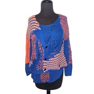 MIHARA YASUHIRO Distressed Knit Sweater Set Size 36 (US 6) Abstract Asymmetric
